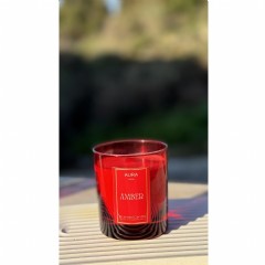 Aura Home Amber Scented Candle 580gr, Kırmızı Cam